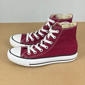 Converse Chuck Taylor All Star High Top Canvas Sneakers Womens 6 Maroon White